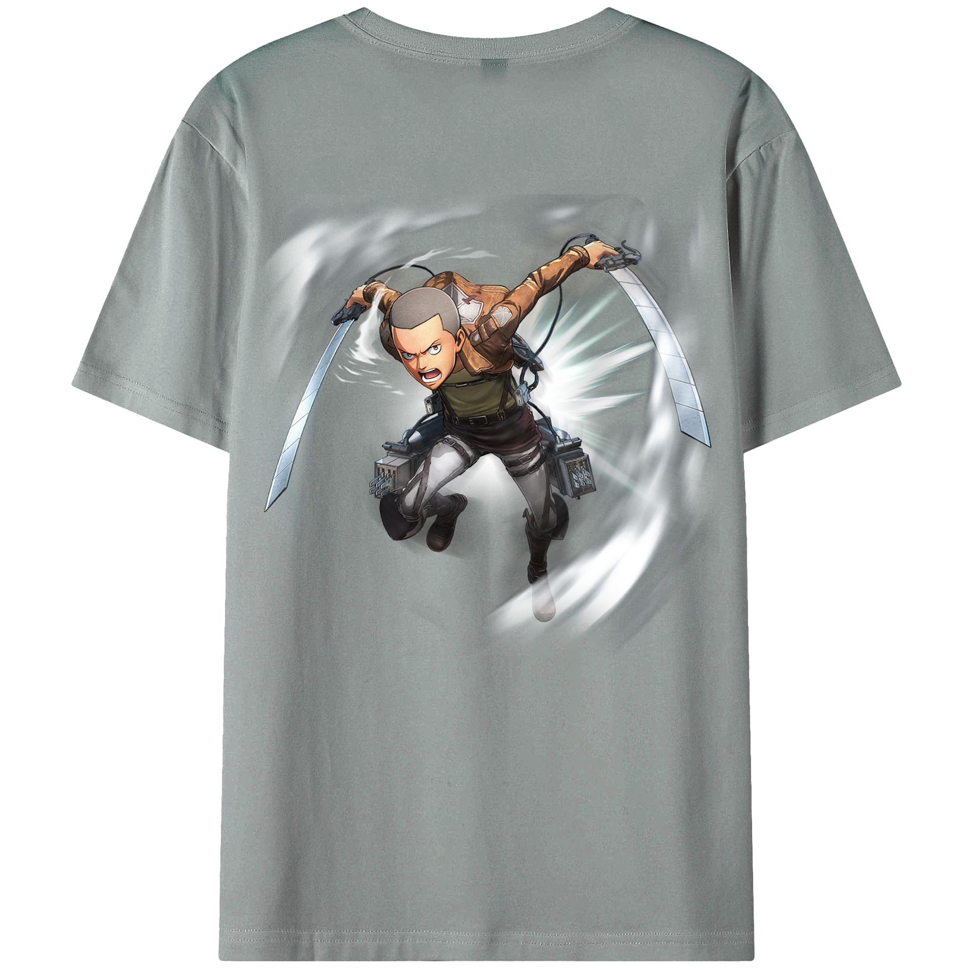 （画像用） 進撃の巨人 コニー·スプリンガー Attack on Titan Connie Springer 綿100％ メンズ半袖Tシャツ（バックプリント） 通気性